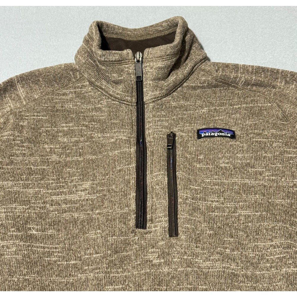 Patagonia Better Sweater 1/4 Zip Fleece Pullover Mens Medium Brown Heather Tan